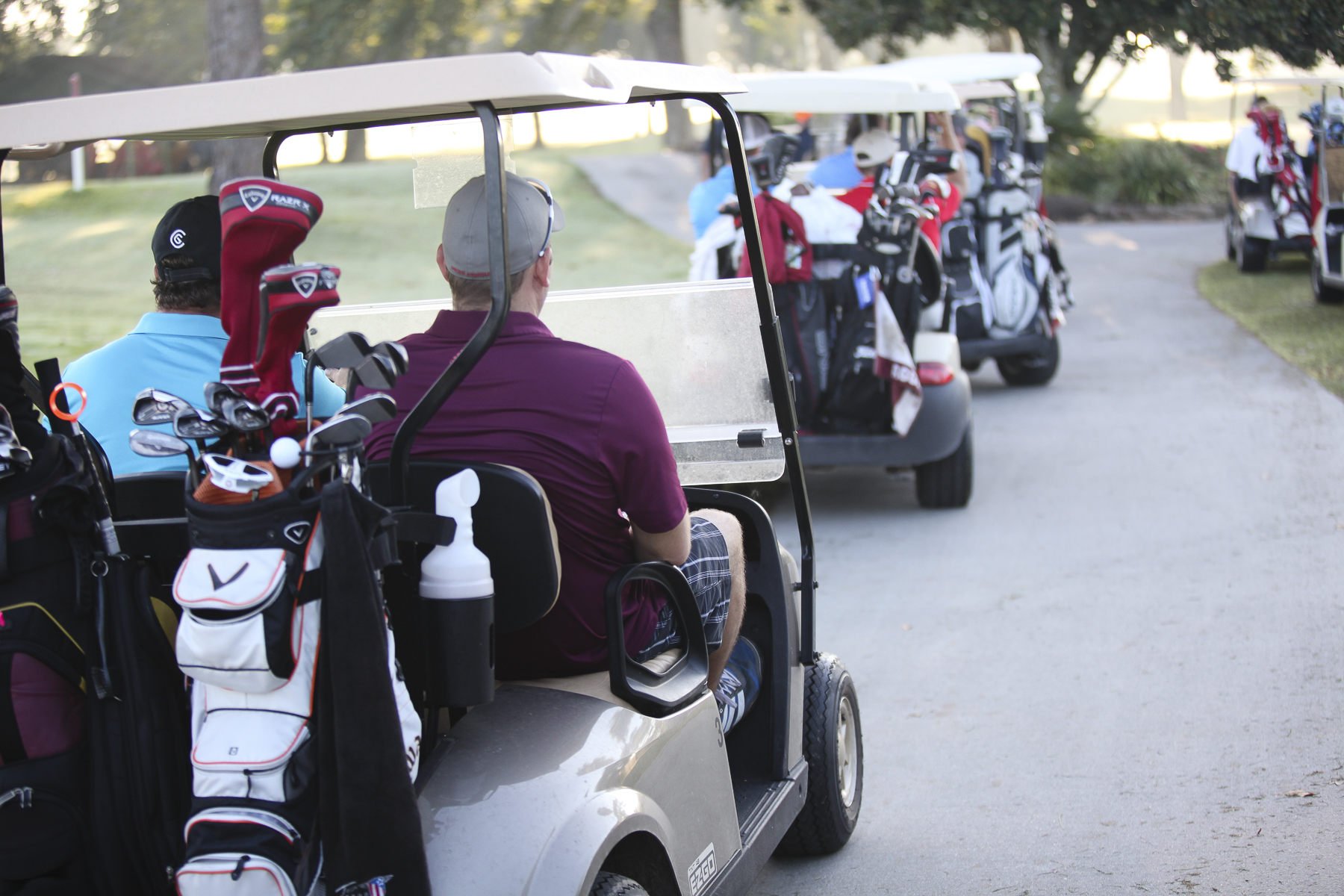 Golfers head out to the course 
