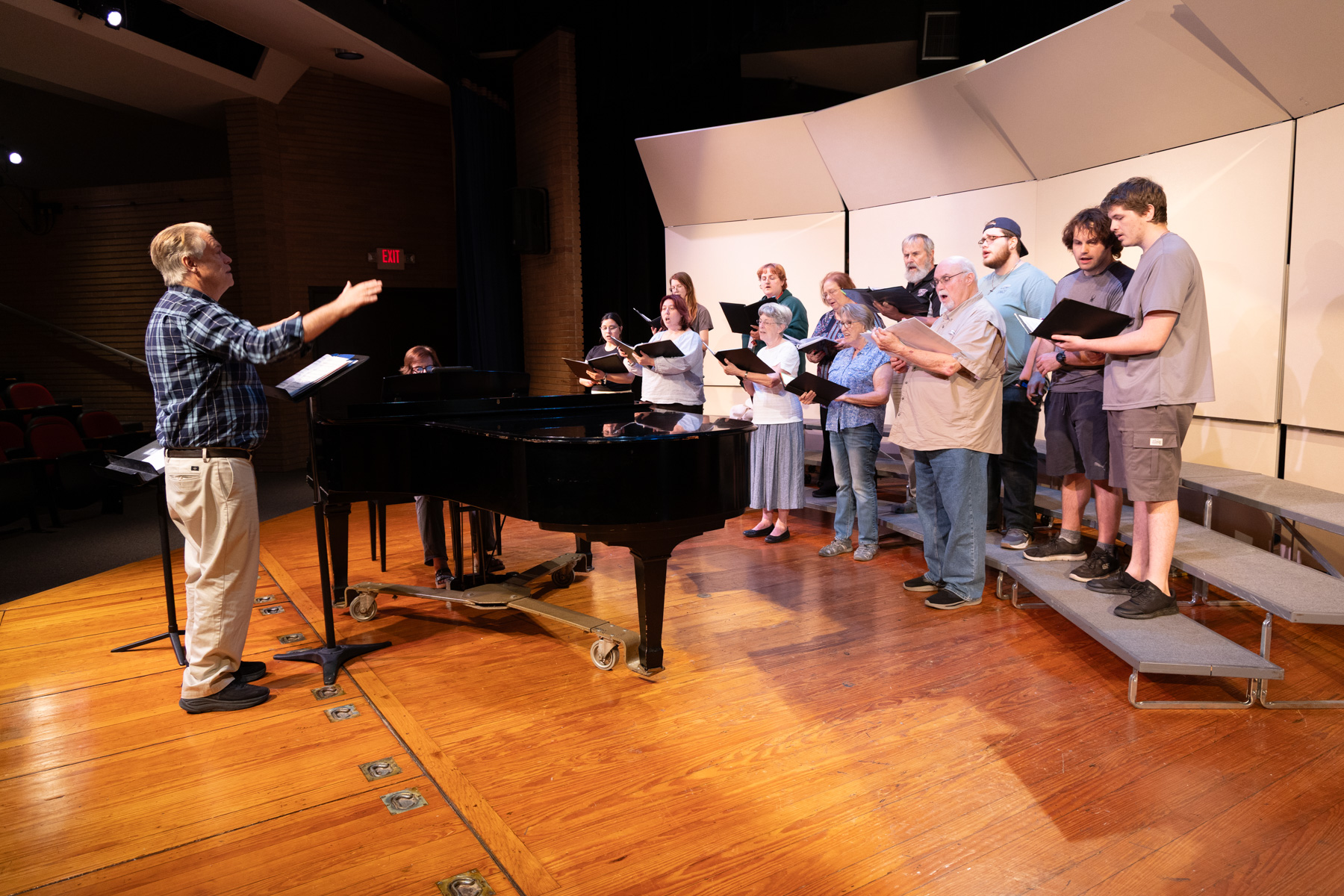 The Wharton County Junior College Choir and members of the Wharton Community Choir rehearse for their upcoming concert, "American Tapestry: A Choral Journey." The concert is set for 7 p.m. Tuesday, March 17, in the Horton Foote Theatre on the Wharton campus.