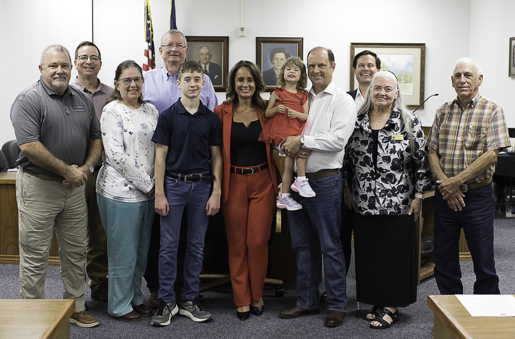 The Wharton County Junior College Board of Trustees this week appointed Dr. Amanda Allen as the next president of WCJC. Board members joined Allen and her family in a group photograph following Tuesday’s meeting. Pictured, from left, are board member Terry Lynch, board member Jay Roussel, board Vice Chair Dr. Priscilla Metcalf, Board Chair Paul Pope, Luke Honea, Dr. Amanda Allen, Regan Honea, Scott Honea, board Secretary Dr. Bret Macha, board member Dr. Sue Zanne Williamson Urbis and board member Larry Sitka.