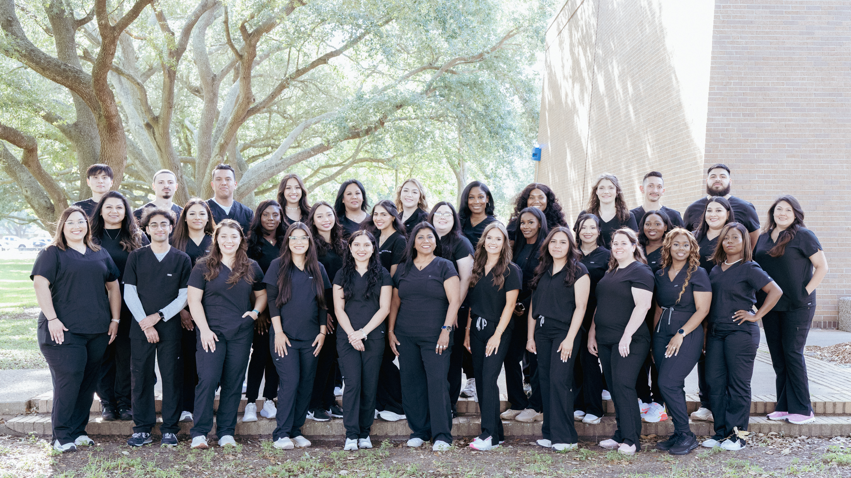 A pinning ceremony was held recently for students earning their Associate of Applied Science Degree in Nursing from Wharton County Junior College. Graduates pictured, front row, left to right, are Kaleigh Montalvo of El Campo, Amanali Noorrani of Richmond, Michala Sulak of Louise, Samantha Salgado of El Campo, Briana Rodriquez of Beasly, Andrea Benavidez of El Campo, Brynnan Bostick of Richmond, Maria Arizpe of Garwood, Paula Scott of Ganado, Shanequa Clark of Richmond and Elta Florestant Chery of Houston. Middle row, left to right, are Chrissy Broman of El Campo, Ashley Velazquez of El Campo, Eseroghene Akpejunor of Sugar Land, Camille Boado of Katy, Hajira Karim of Katy, Gigi Martinez of Bay City, Joneisha Graves of El Campo, Skylar Payne of Bay City, Ashlynn McCubbin of Richmond, Stephanie Mejia of Houston and Sophia Garza of El Campo. Back row, left to right, are Joshua Casilang of Sugar Land, Jacques Jackson of Wharton, Jacob Escobedo of Simonton, Coral Becerra Dominquez of Sealy, Adriana Veitch of West Point, Karla Hinojosa of Rosenberg, Leceia Johnson of Houston, Lauryn Ellis of Bay City, Emily Simper of Wharton, Lance Rodriquez of McKinney and Jerry Villarreal of Wharton. Not pictured is Sandeep Kaur of Sugar Land.