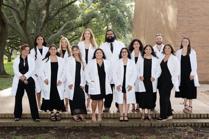 Fourteen students graduated from Wharton County Junior College’s Radiologic Technology program on Aug. 15. Pictured, front row, left to right, are Stephanie May of Bay City, Sicily Valdez of Danevang, Kylie Daugherty of Missouri City, Claudia Anguiano of Victoria, Alex Morales Barrientos of Richmond, Nayeli Reyes of Houston and Jessica Burnaman of Bay City. Back row, left to right, are Ana Gonzalez Perez of Boling, Emily Folmar of Wharton, Jacklyn Akin of Francitas, Raul Ivan Carrillo of Palacios, Hailey Irizarry of Blessing, Cade O’Brien of Richmond and Emily Quinn of Victoria.