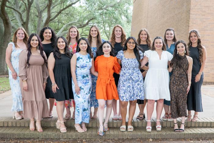 Students earning an Associate of Applied Science degree in Dental Hygiene from Wharton County Junior College are, front row, left to right, Adriana Barbosa of Victoria, Julissa Lujan of Rosenberg, Lesly Ramos of Stafford, Melanie Calderon of Sweeny, Debora Cribas of Rosenberg, Kyleigh Maloney of Sugar Land and Karla Salazar of Edna. Back row, left to right, are Katelyn Robbins of Richmond, Rebekah Garcia of El Campo, Mary Jo Stavinoha of Needville, Paola Alanis of Needville, Brandy Robinson of Columbus, Lacey Wheaton of Iola, Dakota Tanner of Stafford and Melea Henke of Hallettsville. 