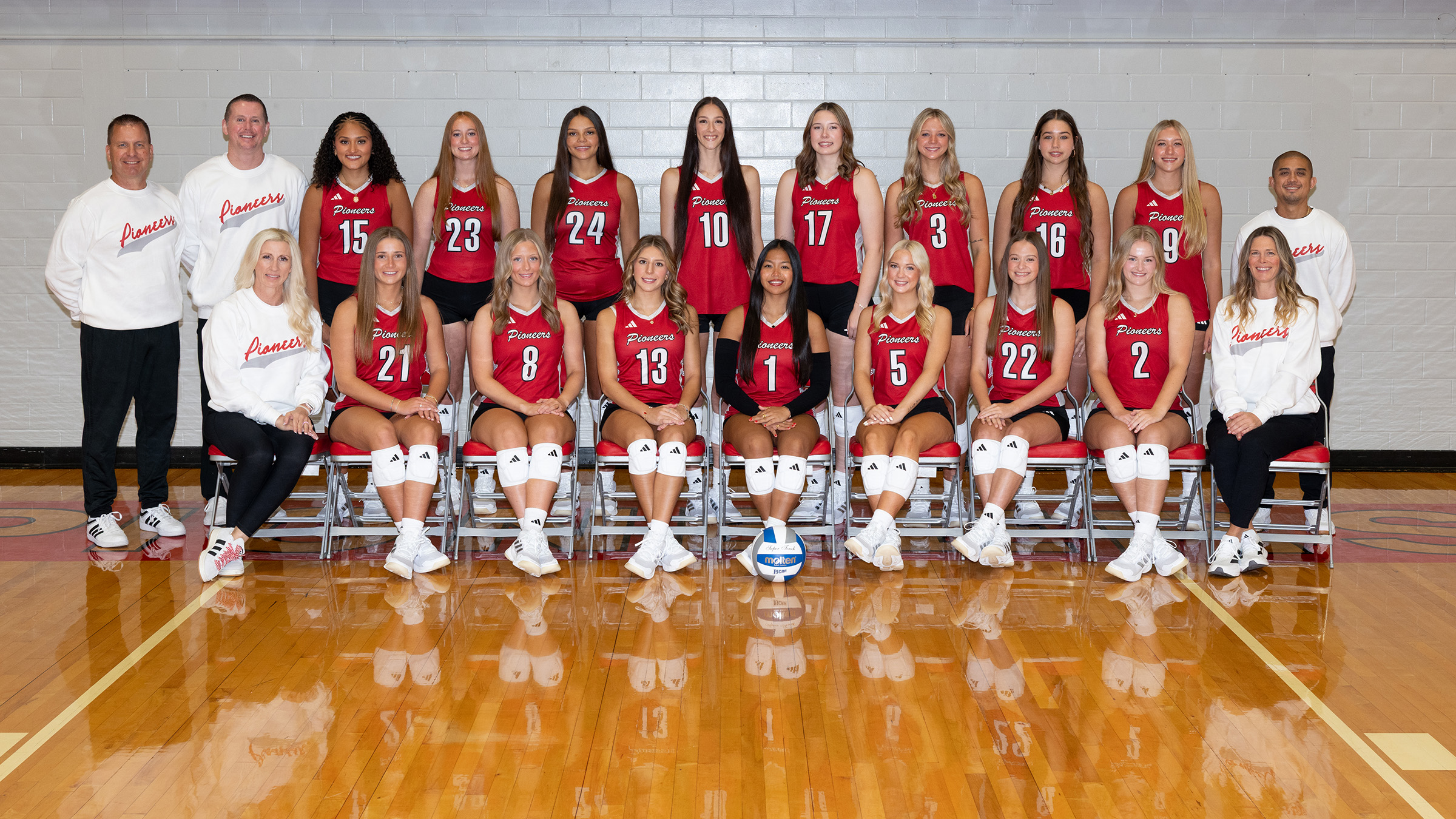 The 2026 Wharton County Junior College Pioneers volleyball team. 